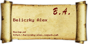 Beliczky Alex névjegykártya